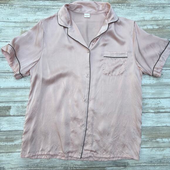 SilkSilky Pajama Set Sz Sm 2 Piece Button Up Pants Pastel Pink 200% Silk Luxury - Picture 4 of 16